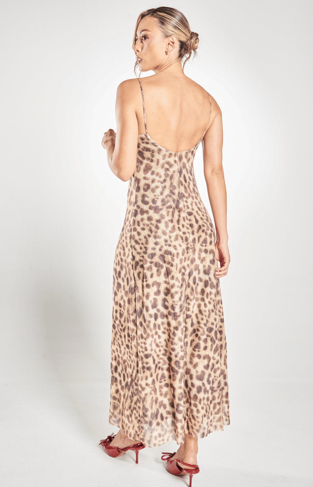 Vestido Largo Estampado Animal Print Tela Ligera