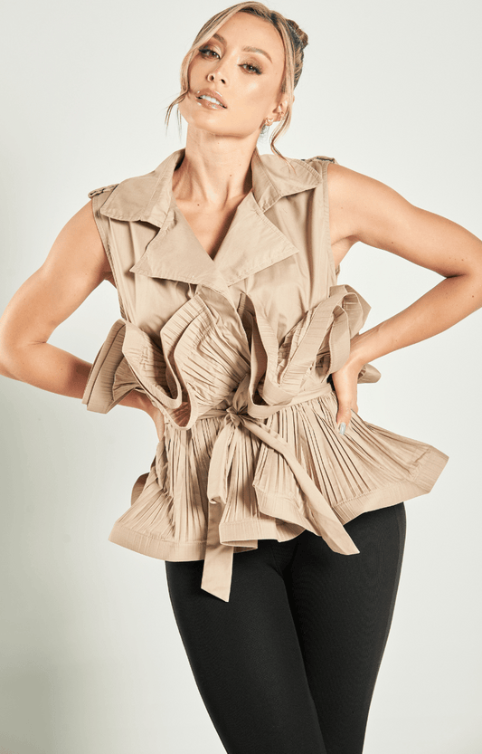 Blusa Con Volumen en La Parte Frontal y Ajustada en La Cintura Gabbana