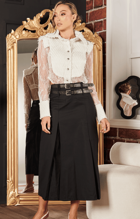 Falda Larga con Pliegues y Correas Sienna